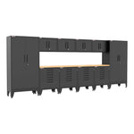 Armadillo Tough Black 12-Piece Garage Cabinet Set with Levelers 