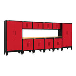 Armadillo Tough Red 12-Piece Garage Cabinet Set with Levelers-AR12PC56R-Garage Giant 