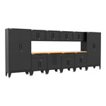 Armadillo Tough Black 12-Piece Garage Cabinet System with Levelers-AR12PC60B-Garage Giant 