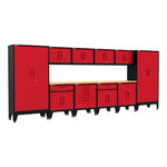 Armadillo Tough Red 12-Piece Garage Cabinet System with Levelers-AR12PC60R-Garage Giant 