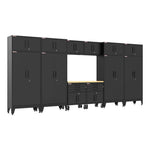Armadillo Tough Black 13-Piece Garage Cabinet Set with Levelers and Casters 