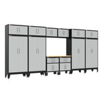 Armadillo Tough Grey 13-Piece Garage Cabinet Set with Levelers and Casters 