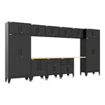 Armadillo Tough Black 13-Piece Garage Cabinet Set with Levelers 