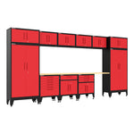 Armadillo Tough Red 13-Piece Garage Cabinet Set with Levelers-AR13PC133R-Garage Giant 