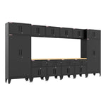 Armadillo Tough Black 14-Piece Garage Cabinet Set with Levelers 