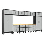Armadillo Tough Grey 14-Piece Garage Cabinet Set with Levelers 