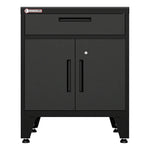 Armadillo Tough Black Multifunction Base Cabinet with Rubber Work Mat-AR1DR28BB-Garage Giant 