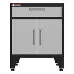 Armadillo Tough Grey Multifunction Base Cabinet with Rubber Work Mat-AR1DR28BG-Garage Giant 