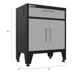 Armadillo Tough Grey Multifunction Base Cabinet with Rubber Work Mat-AR1DR28BG-Garage Giant 