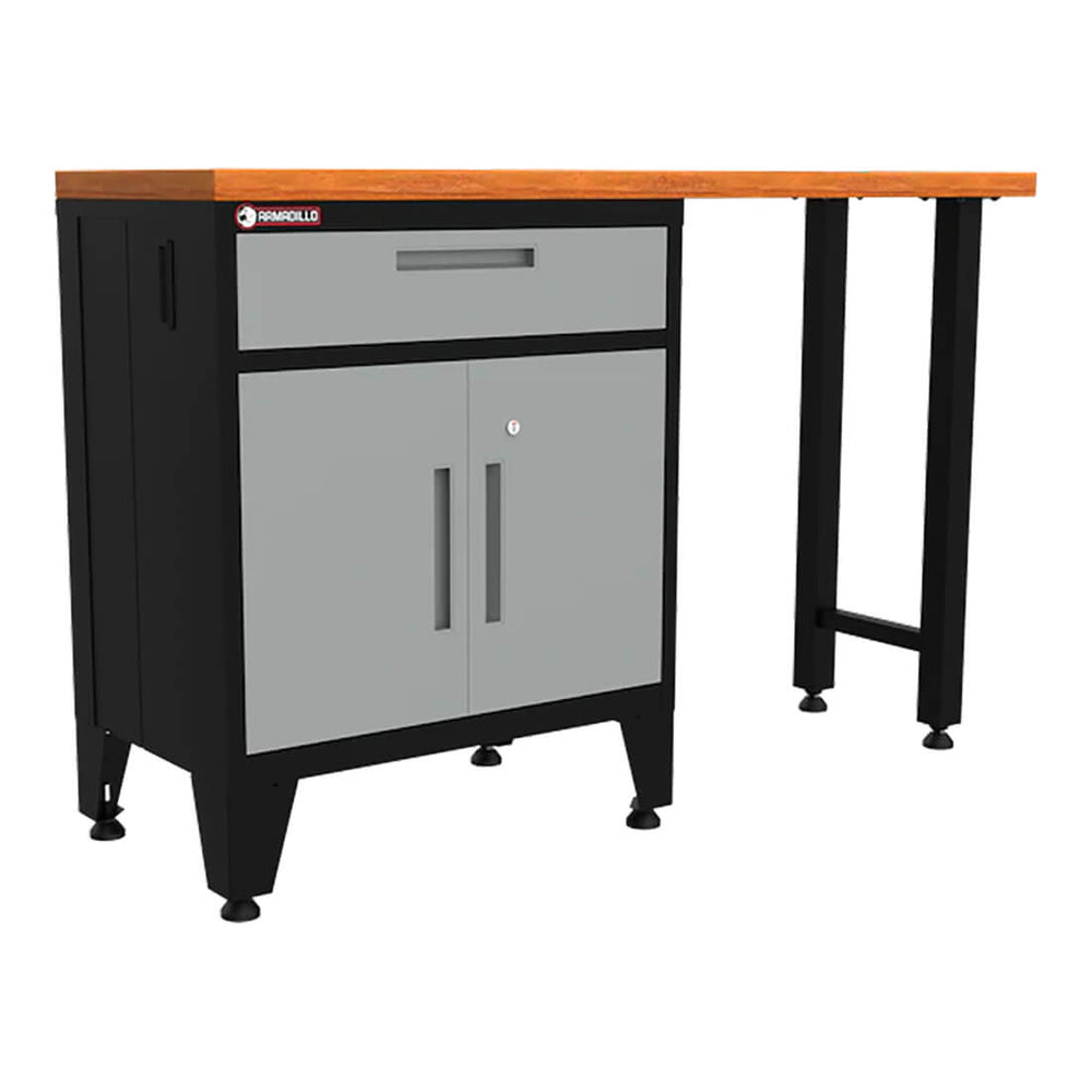 Armadillo Tough Grey 2-Piece Garage Cabinet Set with Levelers-AR2PC1G-Garage Giant