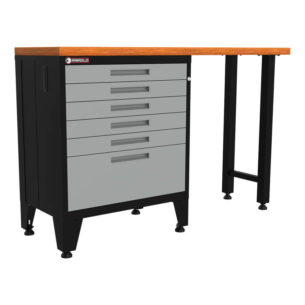 Armadillo Tough Grey 2-Piece Garage Tool Cabinet Set with Levelers-AR2PC2G-Garage Giant