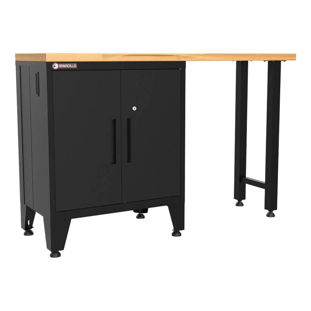Armadillo Tough Black 2-Piece Garage Cabinet Kit with Levelers-AR2PC84B-Garage Giant