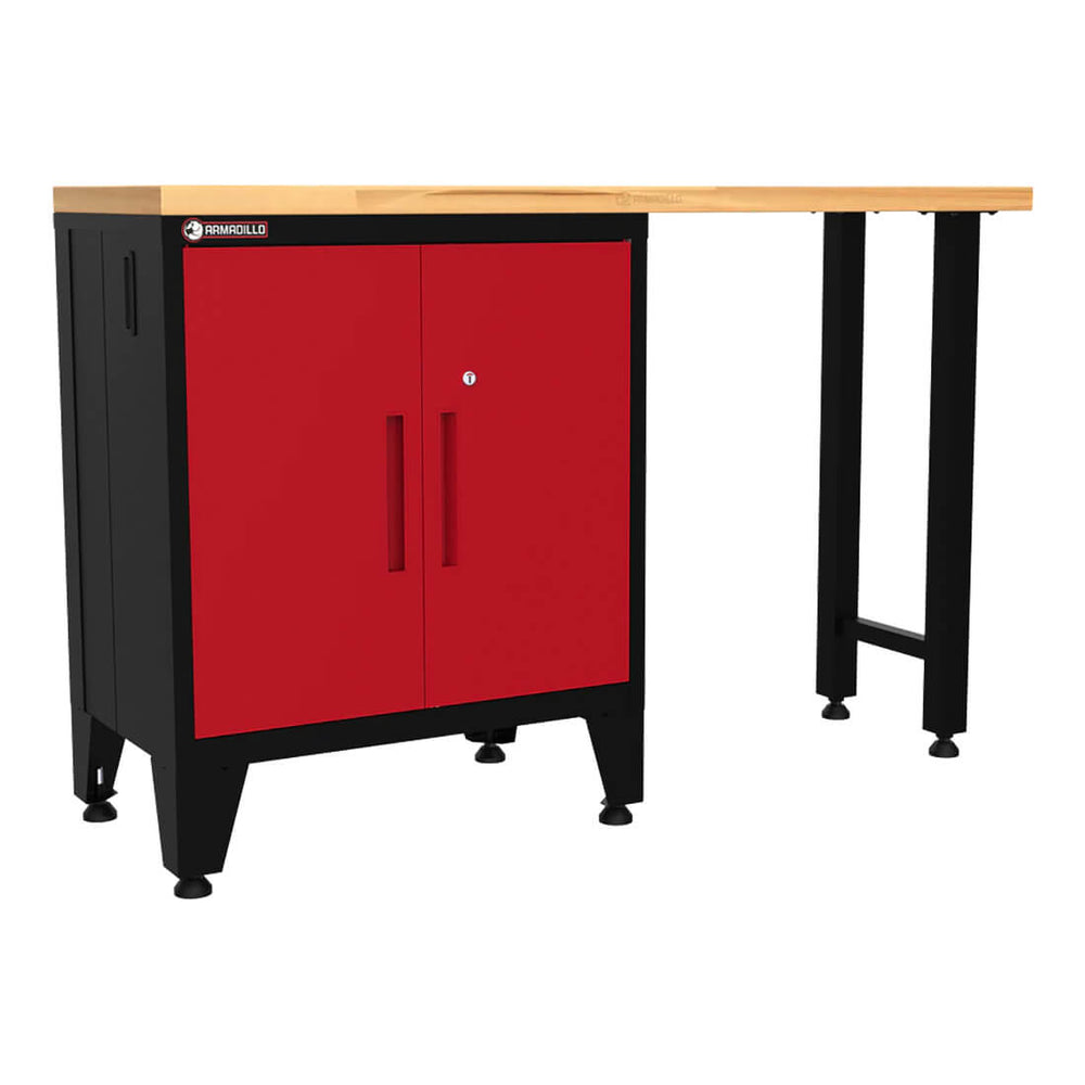 Armadillo Tough Red 2-Piece Garage Cabinet Kit with Levelers-AR2PC84R-Garage Giant