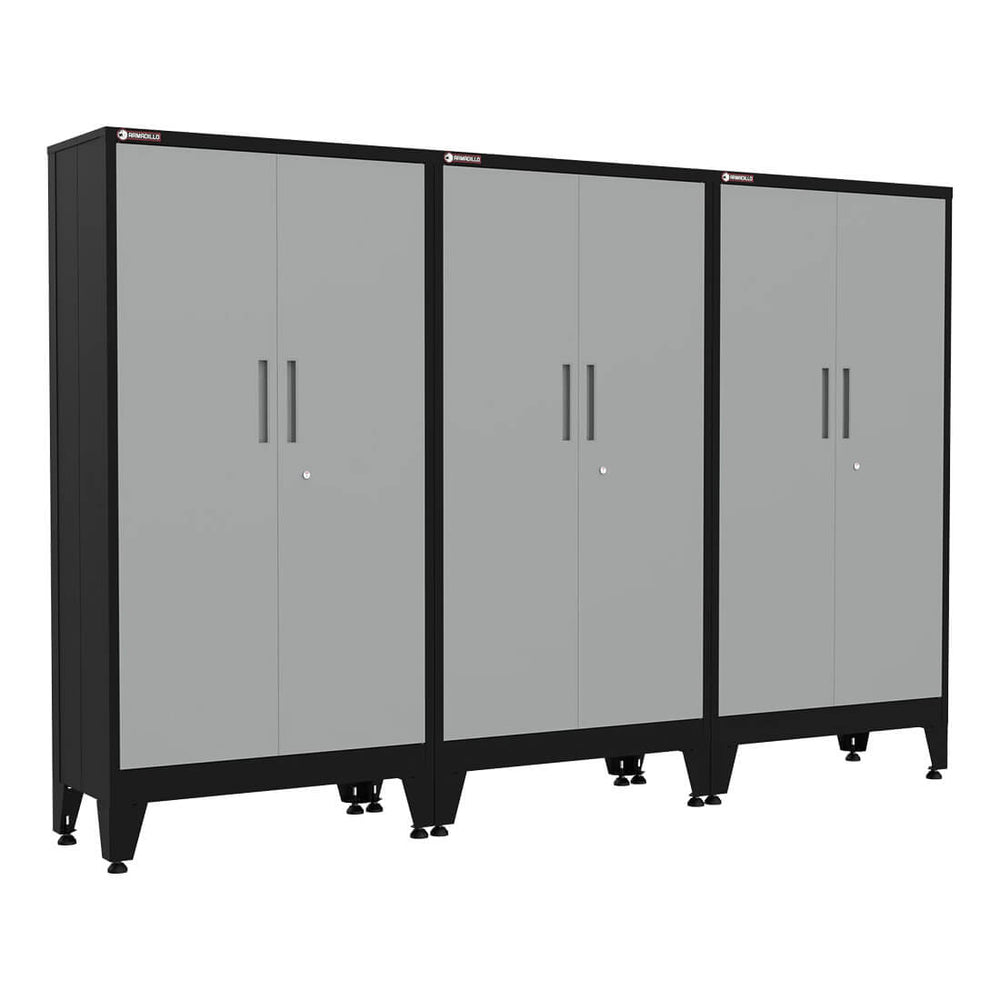 Armadillo Tough Grey Gear Locker Tall Cabinet (3-Pack)-AR3PC31G-Garage Giant