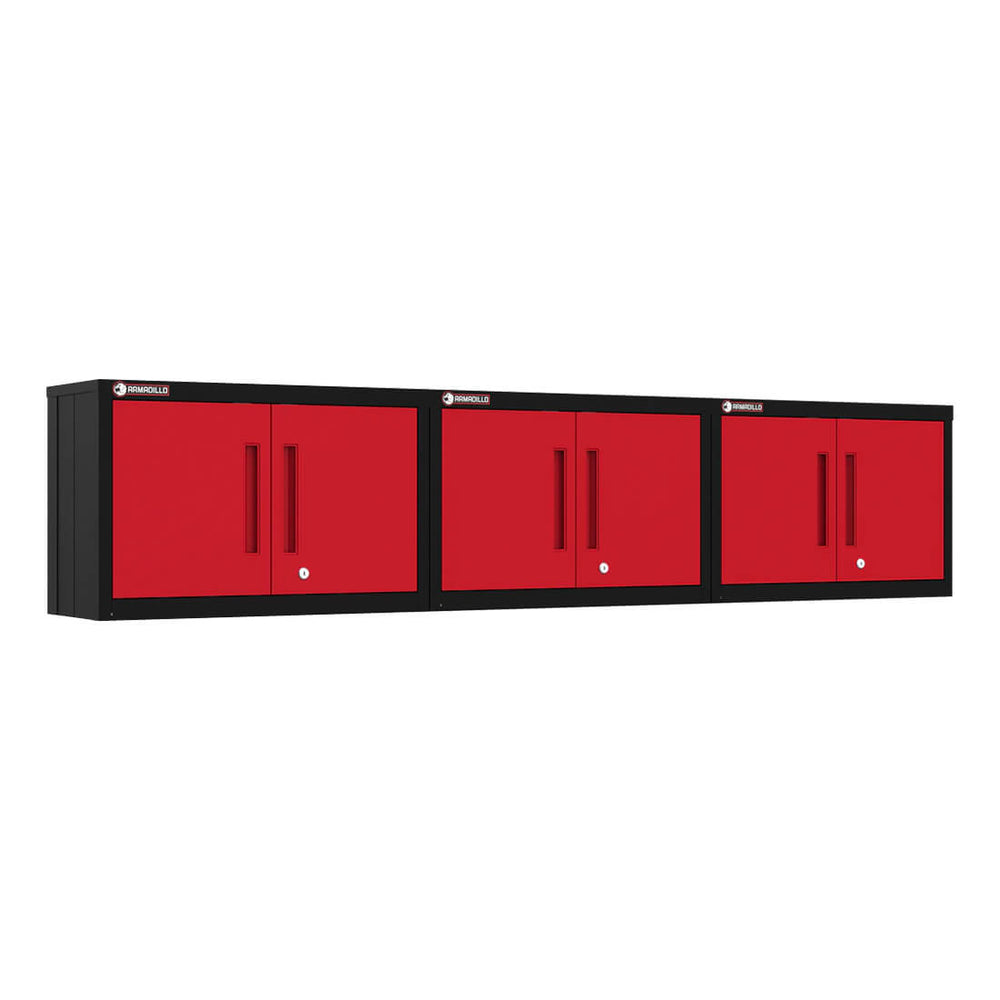 Armadillo Tough Red Wall Cabinet (3-Pack)-AR3PC61R-Garage Giant