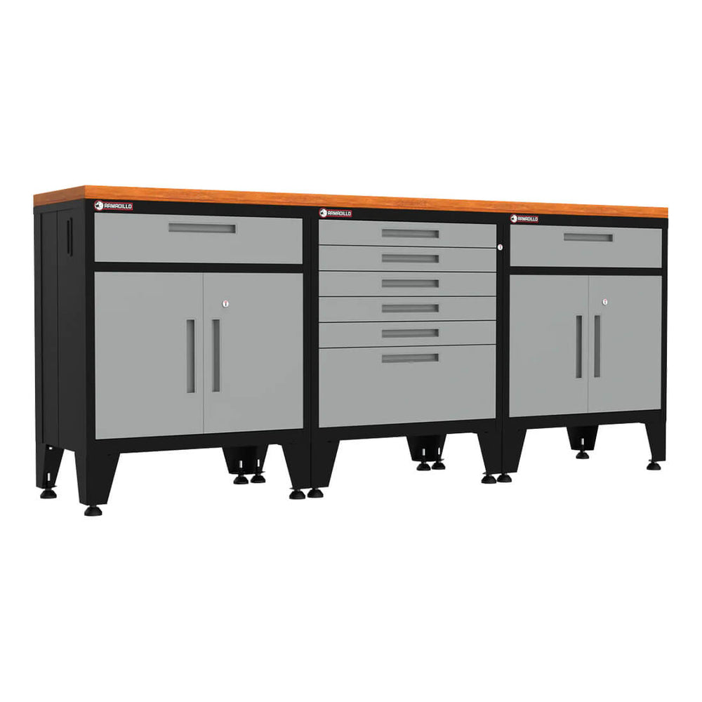 Armadillo Tough Grey 4-Piece Garage Cabinet Kit with Levelers-AR4PC10G-Garage Giant