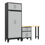 Armadillo Tough Grey 4-Piece Garage Cabinet Set with Levelers 
