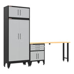 Armadillo Tough Grey 4-Piece Garage Cabinet Set with Levelers 