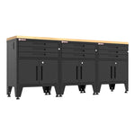 Armadillo Tough Black 4-Piece Garage Cabinet Set with Levelers 