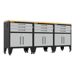 Armadillo Tough Grey 4-Piece Garage Cabinet Set with Levelers 