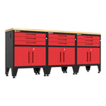 Armadillo Tough Red 4-Piece Garage Cabinet Set with Levelers 