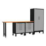 Armadillo Tough Grey 4-Piece Garage Cabinet Set with Levelers and Casters-AR4PC12G-Garage Giant 