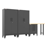 Armadillo Tough Black 4-Piece Garage Cabinet Set with Levelers-AR4PC136B-Garage Giant 