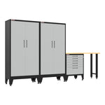 Armadillo Tough Grey 4-Piece Garage Cabinet Set with Levelers-AR4PC136G-Garage Giant 