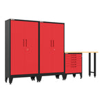 Armadillo Tough Red 4-Piece Garage Cabinet Set with Levelers-AR4PC136R-Garage Giant 