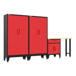 Armadillo Tough Red 4-Piece Garage Cabinet Set with Levelers-AR4PC138R-Garage Giant 