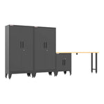Armadillo Tough Black 4-Piece Garage Cabinet Set with Levelers-AR4PC140B-Garage Giant 