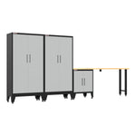 Armadillo Tough Grey 4-Piece Garage Cabinet Set with Levelers-AR4PC140G-Garage Giant 
