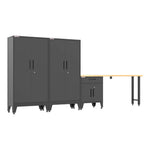 Armadillo Tough Black 4-Piece Garage Cabinet Set with Levelers-AR4PC141B-Garage Giant 