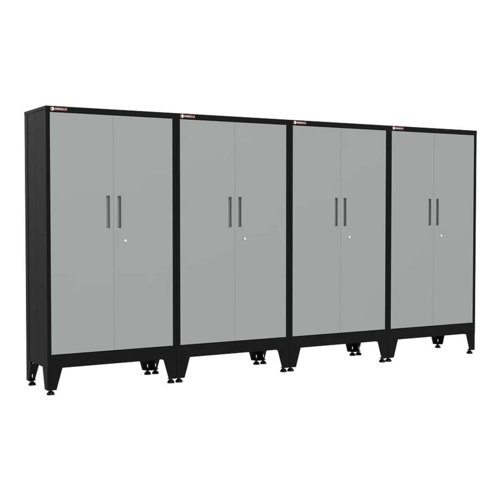 Armadillo Tough Grey Gear Locker Tall Cabinet (4-Pack)-AR4PC32G-Garage Giant