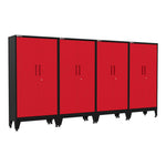 Armadillo Tough Red Gear Locker Tall Cabinet (4-Pack)-AR4PC32R-Garage Giant 