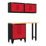 Armadillo Tough Red 4-Piece Garage Cabinet System with Levelers-AR4PC38R-Garage Giant 