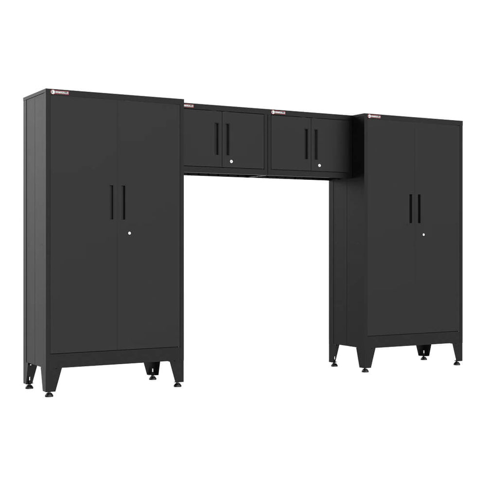 Armadillo Tough Black 4-Piece Garage Cabinet Configuration with Levelers-AR4PC67B-Garage Giant