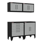 Armadillo Tough Grey 4-Piece Garage Cabinet Storage Solution with Levelers-AR4PC74G-Garage Giant 