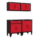Armadillo Tough Red 4-Piece Garage Cabinet Storage System with Levelers-AR4PC81R-Garage Giant 