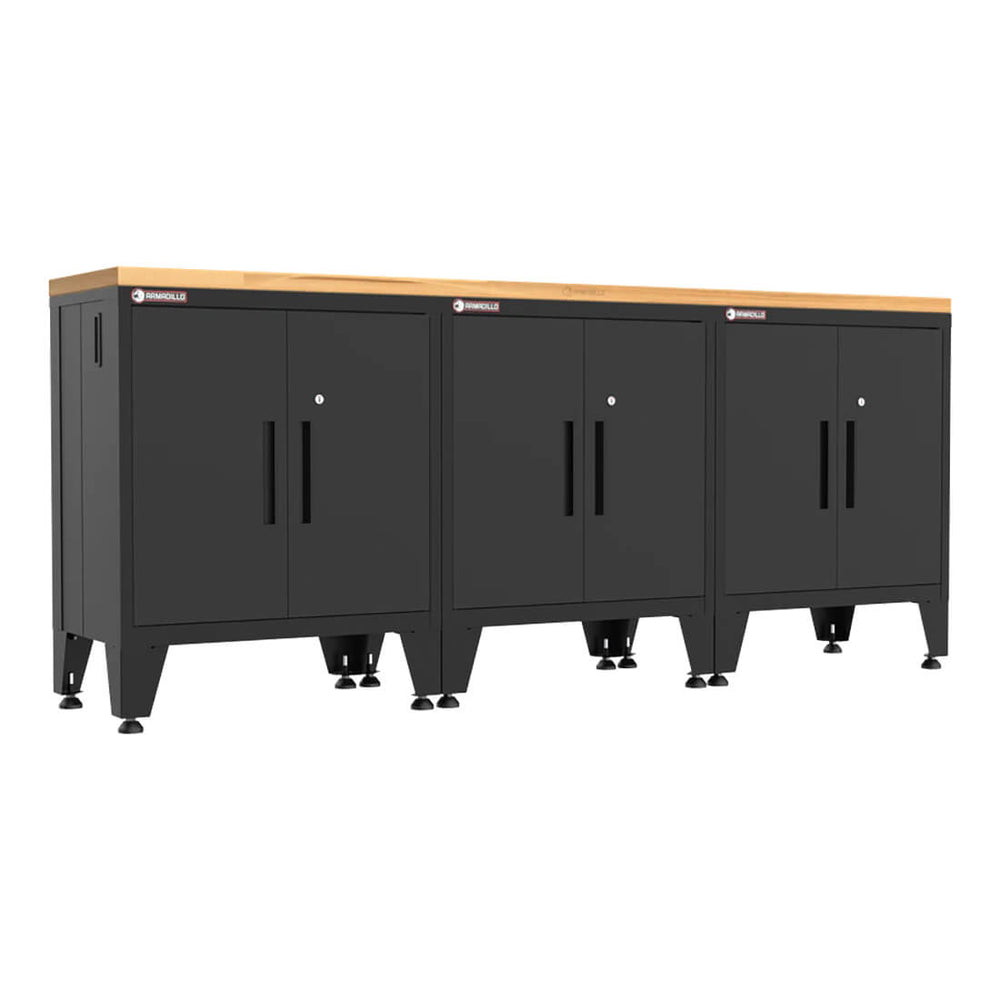 Armadillo Tough Black 4-Piece Garage Cabinet Kit with Leveling Feet-AR4PC88B-Garage Giant
