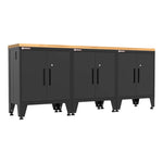 Armadillo Tough Black 4-Piece Garage Cabinet Kit with Leveling Feet-AR4PC88B-Garage Giant 