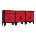 Armadillo Tough Red 4-Piece Garage Cabinet Combo with Leveling Feet-AR4PC89R-Garage Giant 
