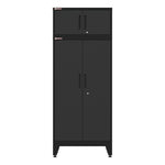 Armadillo Tough Black 5-Piece Garage Cabinet Set with Levelers and Casters 