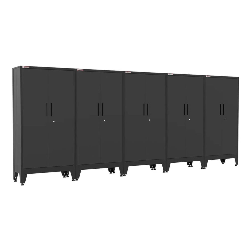 Armadillo Tough Black Gear Locker Tall Cabinet (5-Pack)-AR5PC33B-Garage Giant