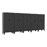 Armadillo Tough Black Gear Locker Tall Cabinet (5-Pack)-AR5PC33B-Garage Giant 