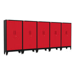 Armadillo Tough Red Gear Locker Tall Cabinet (5-Pack)-AR5PC33R-Garage Giant 