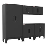 Armadillo Tough Black 5-Piece Garage Cabinet Storage System with Levelers-AR5PC80B-Garage Giant 
