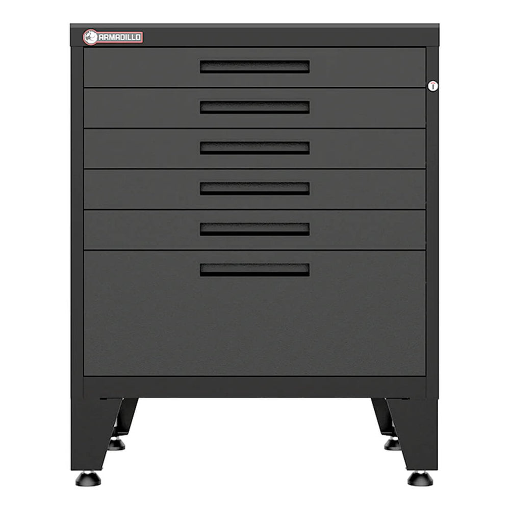 Armadillo Tough Black 6-Drawer Tool Cabinet with Rubber Work Mat-AR6DR28BB-Garage Giant