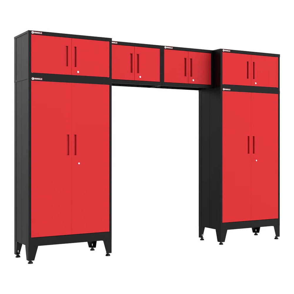Armadillo Tough Red 6-Piece Garage Cabinet Set with Levelers