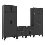 Armadillo Tough Black 6-Piece Garage Cabinet System with Levelers 